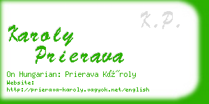 karoly prierava business card